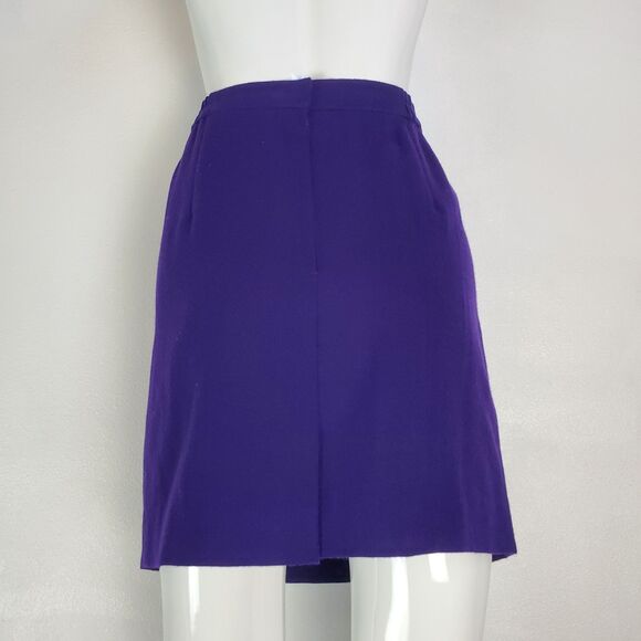Vintage 80's Purple Wool Mini Skirt - Picture 4 of 5